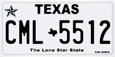 TX license plate CML5512