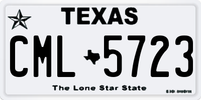 TX license plate CML5723