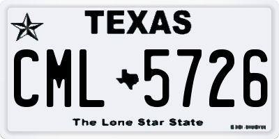 TX license plate CML5726