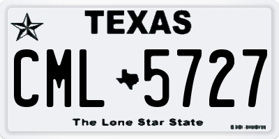 TX license plate CML5727