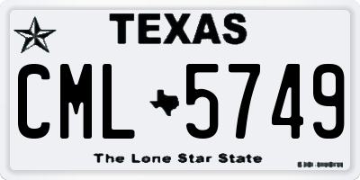 TX license plate CML5749