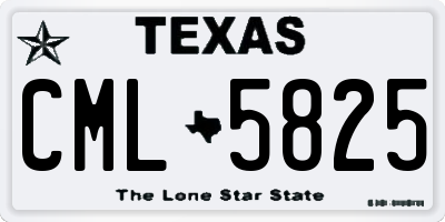 TX license plate CML5825