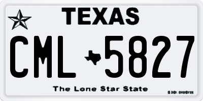 TX license plate CML5827