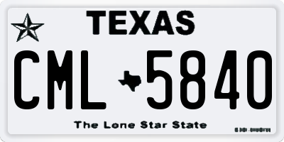 TX license plate CML5840