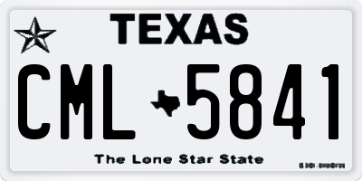 TX license plate CML5841