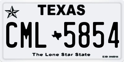 TX license plate CML5854