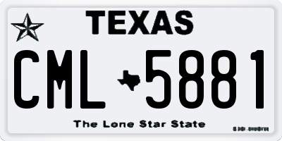 TX license plate CML5881