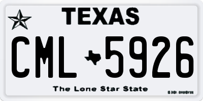 TX license plate CML5926