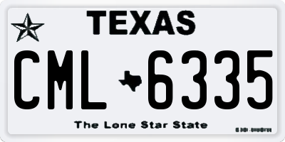 TX license plate CML6335