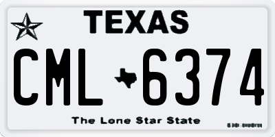 TX license plate CML6374