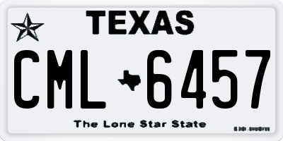 TX license plate CML6457