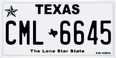 TX license plate CML6645