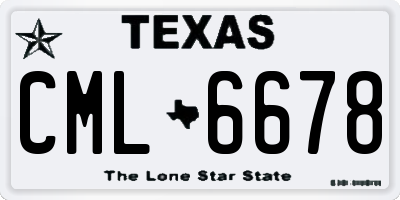TX license plate CML6678