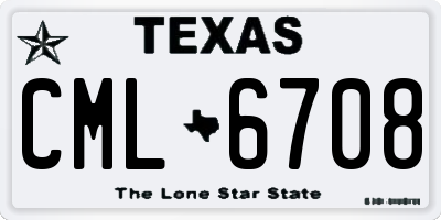 TX license plate CML6708