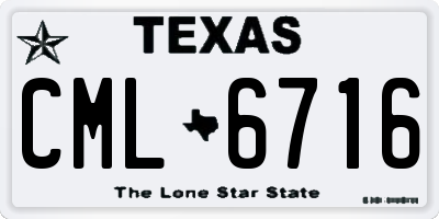 TX license plate CML6716