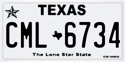 TX license plate CML6734