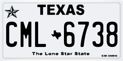 TX license plate CML6738