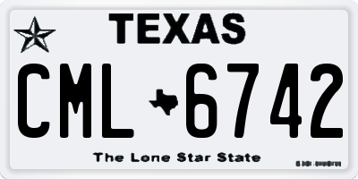 TX license plate CML6742