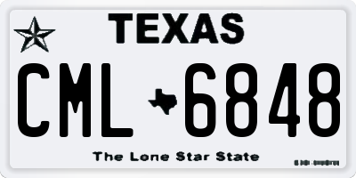 TX license plate CML6848
