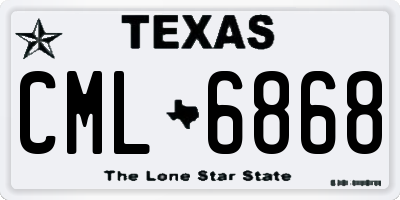 TX license plate CML6868