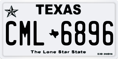 TX license plate CML6896