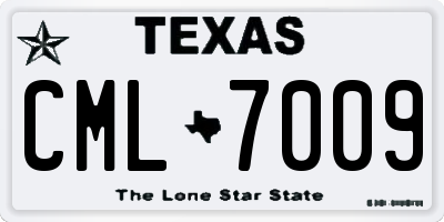 TX license plate CML7009