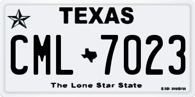 TX license plate CML7023