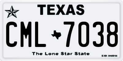 TX license plate CML7038
