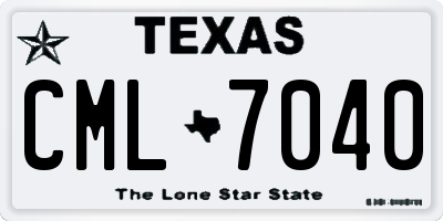 TX license plate CML7040