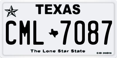 TX license plate CML7087