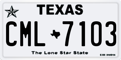 TX license plate CML7103
