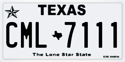 TX license plate CML7111