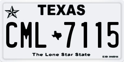TX license plate CML7115