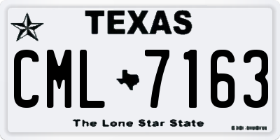 TX license plate CML7163