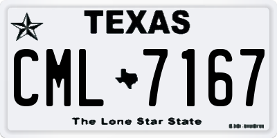 TX license plate CML7167