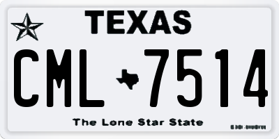 TX license plate CML7514