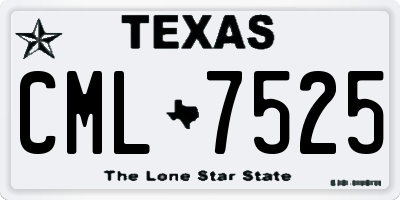 TX license plate CML7525