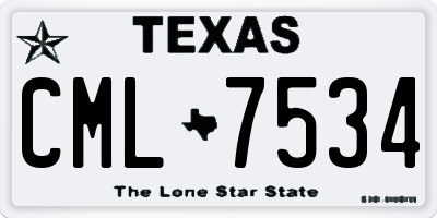 TX license plate CML7534