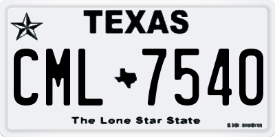 TX license plate CML7540