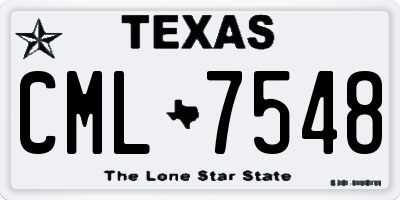 TX license plate CML7548