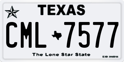 TX license plate CML7577