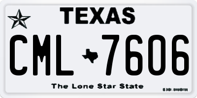 TX license plate CML7606