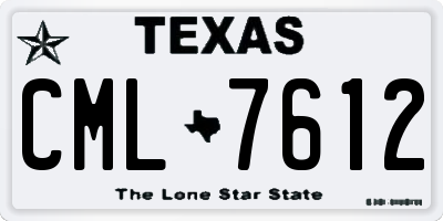 TX license plate CML7612