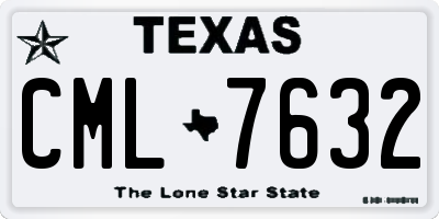 TX license plate CML7632