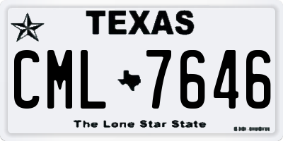 TX license plate CML7646