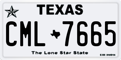 TX license plate CML7665