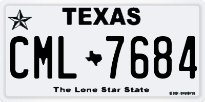 TX license plate CML7684