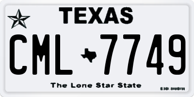 TX license plate CML7749