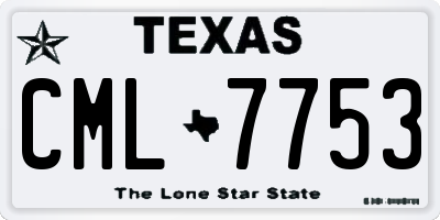 TX license plate CML7753
