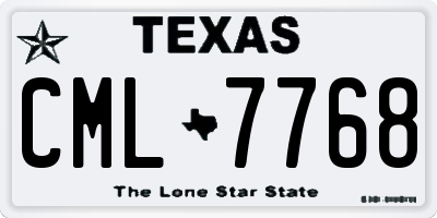 TX license plate CML7768